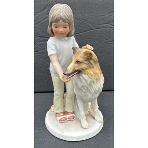 Vintage 1984 France's Hook Good Doggie Figurine Ceramic Dog Numbered Signed